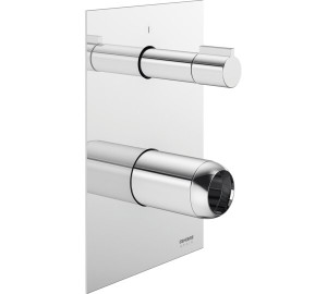 Kit Placa rectangular empotrada 2 vías Cromado GE-Box